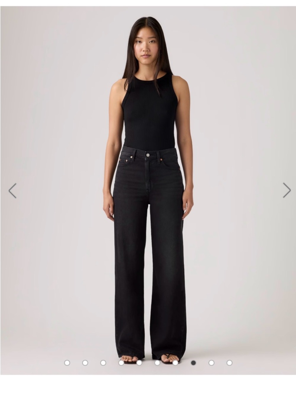 Levi’s Ribcage Wideleg, black 25x34 worn once